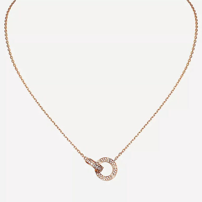 Rose Gold Tone Cubic Zirconia Necklace