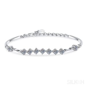 Delicate Nine Stars Adjustable Moissanite Bracelet Ana